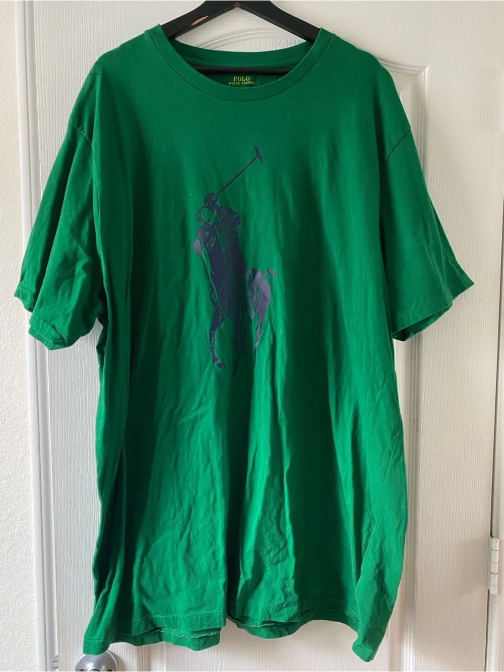 Polo Ralph Lauren Big Pony Y2K T-Shirt Kelly Green Crewneck Preppy Graphic 2XLT